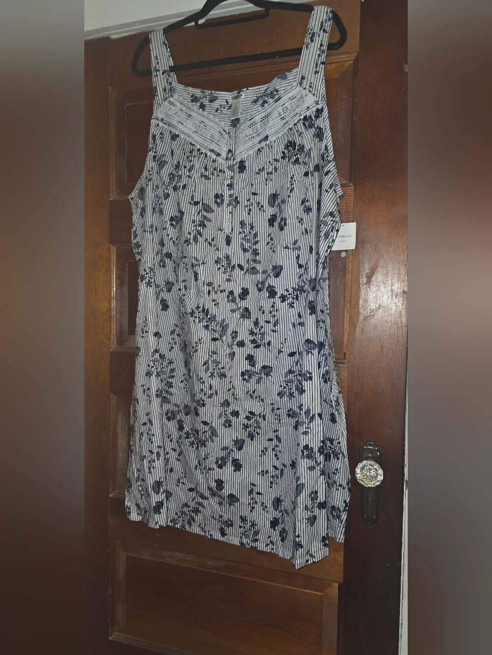 croft & barrow Intimates Navy Floral Striped Night Gown